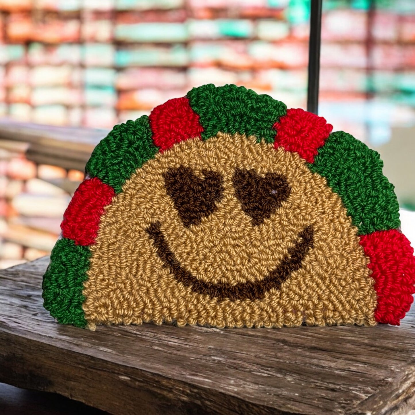 Tufted Heart -Eyed Taco Mug Rug